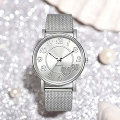 Fashionable 6-piece digital dial women's quartz watch set