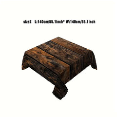 1 rectangular tablecloth with rustic wood grain print 140*200 cm