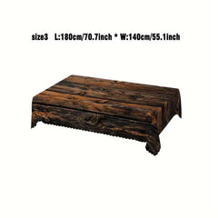 1 rectangular tablecloth with rustic wood grain print 140*200 cm