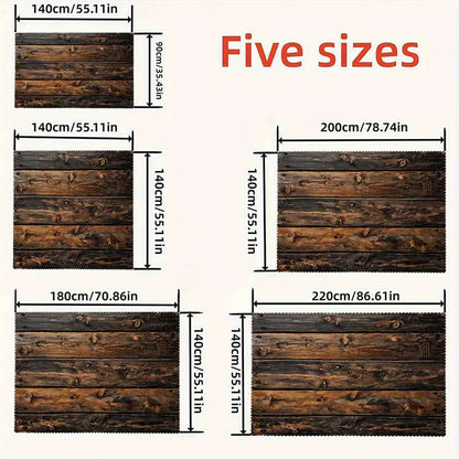 1 rectangular tablecloth with rustic wood grain print 140*200 cm