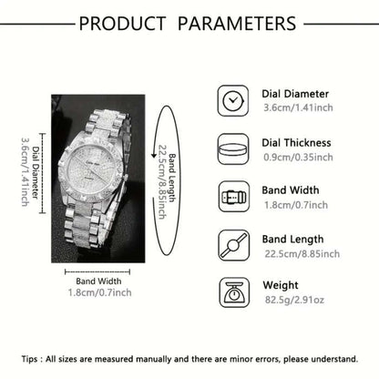 1 set of men's luxury quartz watch