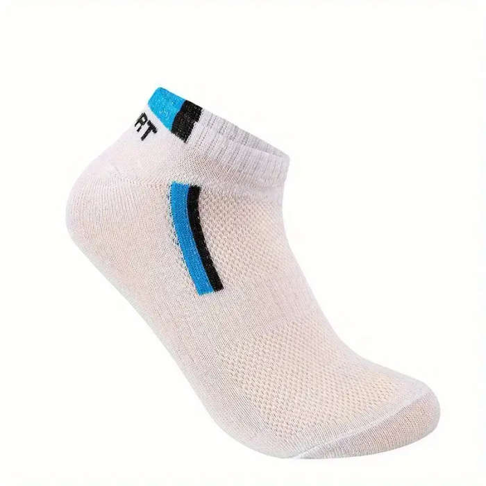 10 Pairs of Men's Sports Socks Breathable Mesh Basketball Socks Casual Sports Mid-calf Socks Polyester Multicolor Hand Wash or Dry Clean