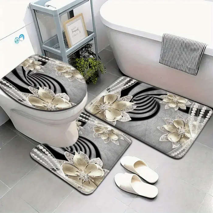 3-piece bathroom mat set