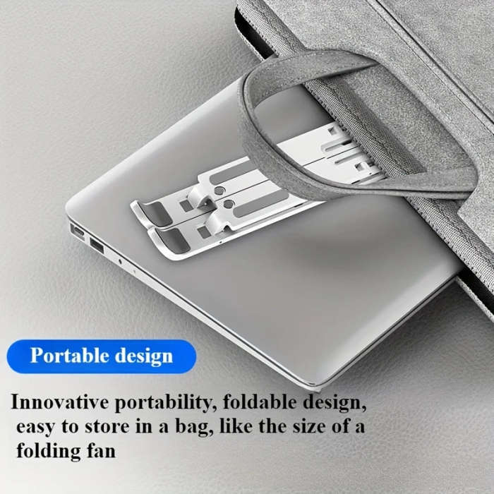 1 piece adjustable laptop stand, 7 angles tilt, portable and foldable ABS plastic, helps improve airflow