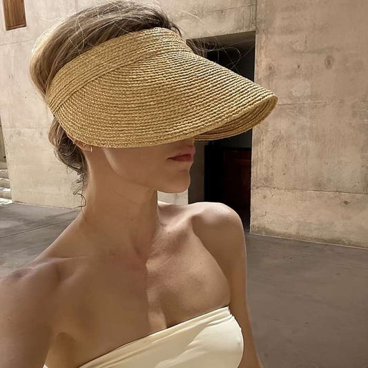 1 Pack Women's Summer Sun Hat Outdoor Visor Hat with Large Brim and Foldable Crown