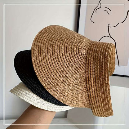 1 Pack Women's Summer Sun Hat Outdoor Visor Hat with Large Brim and Foldable Crown