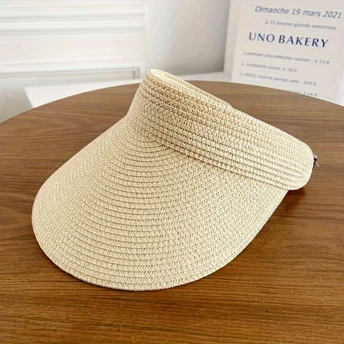 1 Pack Women's Summer Sun Hat Outdoor Visor Hat with Large Brim and Foldable Crown
