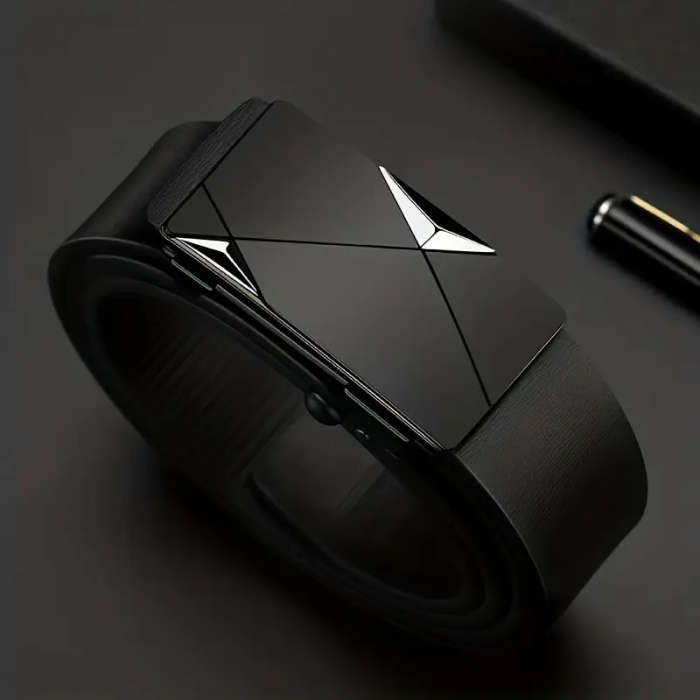 Men's automatic buckle belt black 130 cm