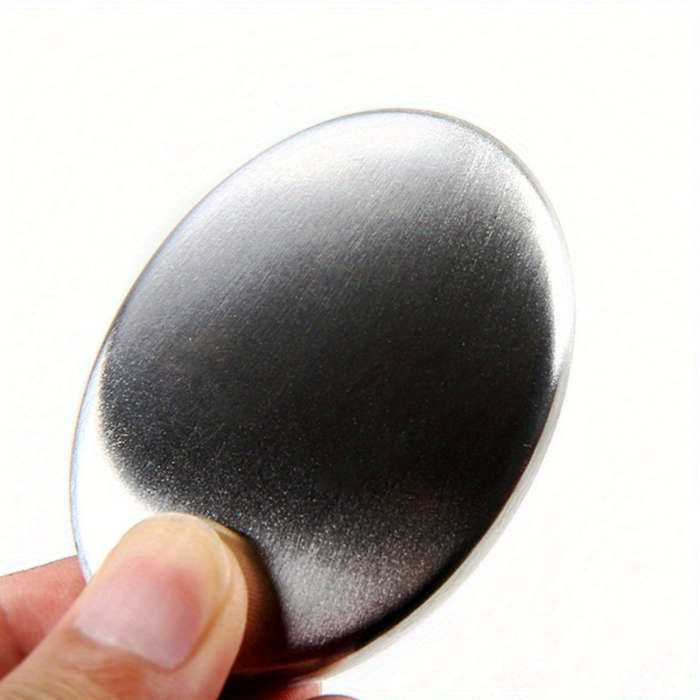Stainless steel oval soap bar for removing hand odor and garlic odor