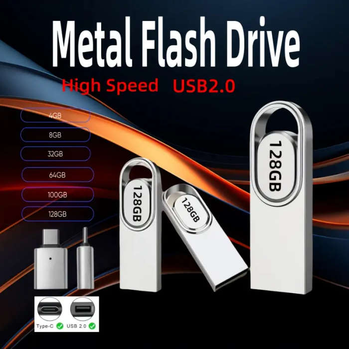 4GB USB flash drive and USB-C adapter