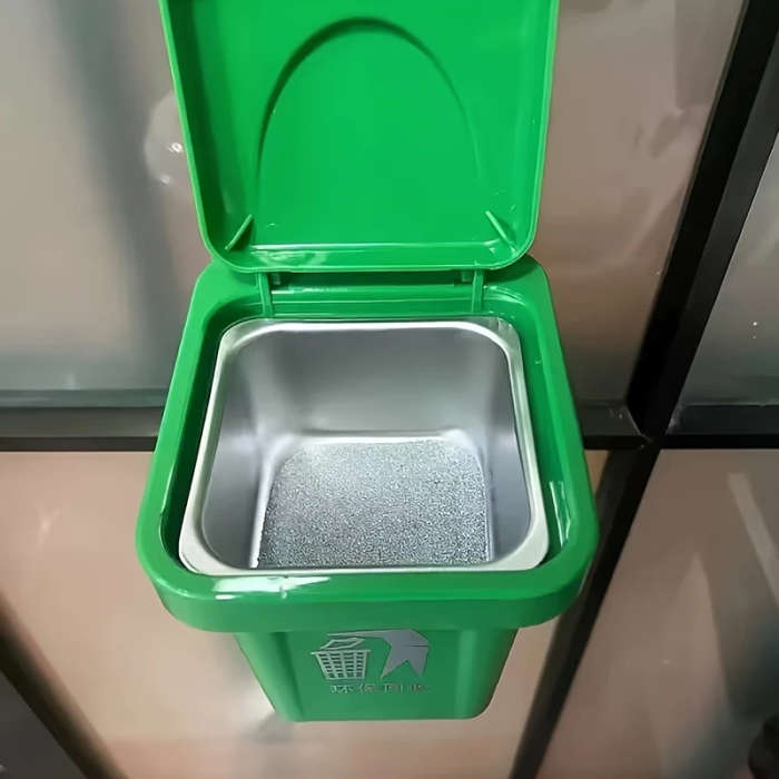 1pc LDQ Stainless Steel Wall-Mounted Ashtray with Red Lid No Drilling Required Modern Square Design