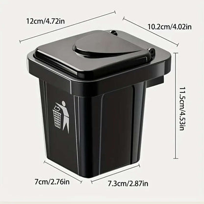 1pc LDQ Stainless Steel Wall-Mounted Ashtray with Red Lid No Drilling Required Modern Square Design