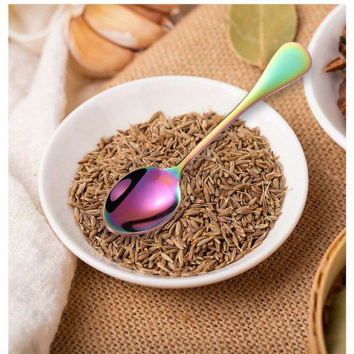 Stainless steel mini spoon creative dessert stirring coffee spoon kitchen seasoning spoon