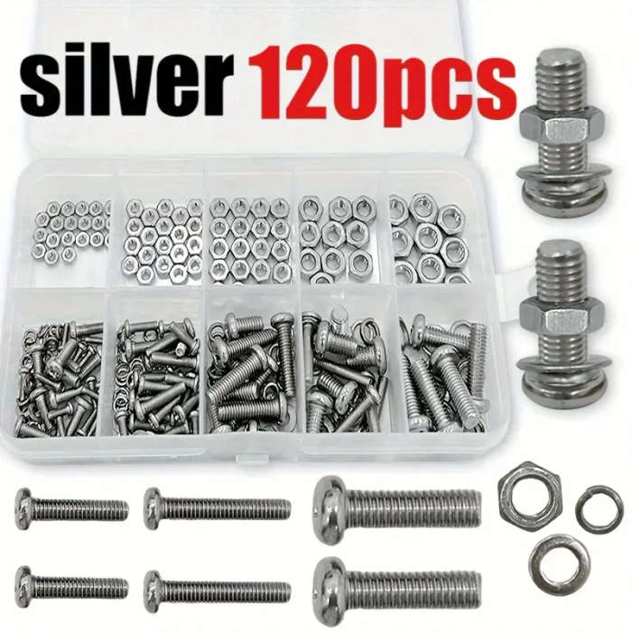 120PCS Angle Nuts and Bolts Set