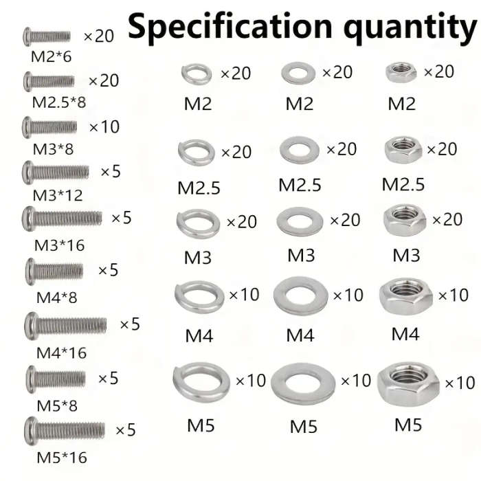120PCS Angle Nuts and Bolts Set