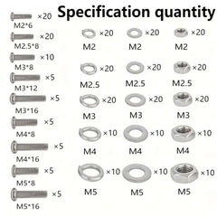 120PCS Angle Nuts and Bolts Set
