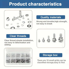 120PCS Angle Nuts and Bolts Set