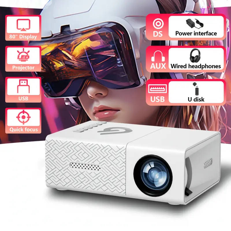 Portable mini projector with LED light