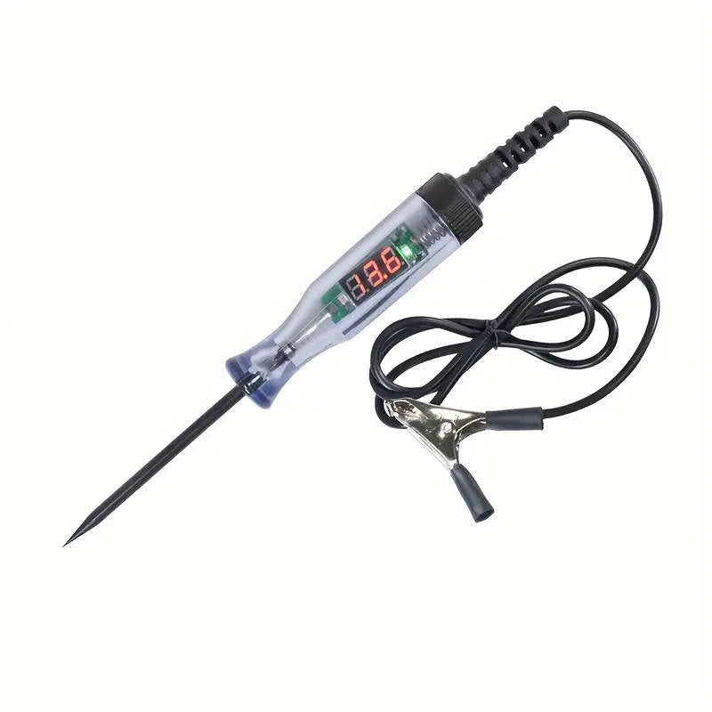 1 Pack Automotive Diagnostic Tester with Digital Display Long Probe DC Voltage Tester for Cars Trucks