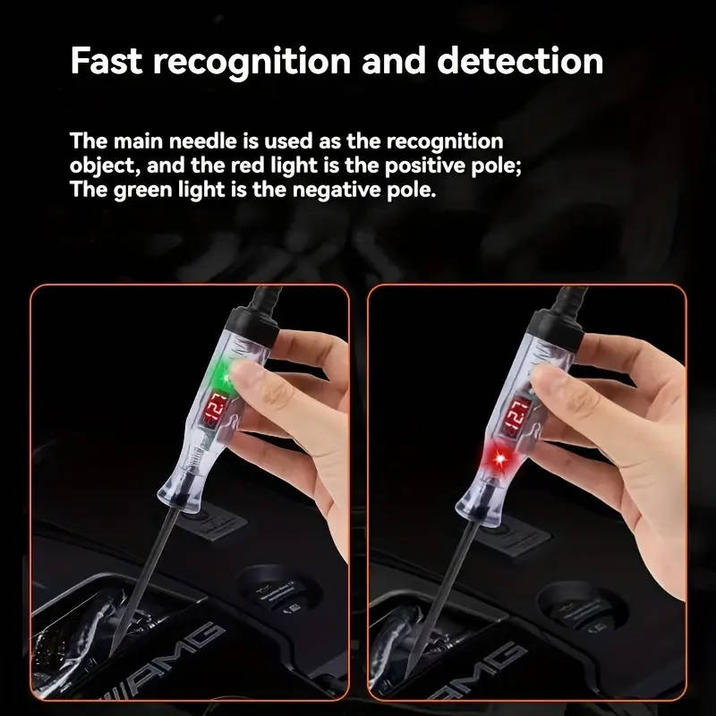 1 Pack Automotive Diagnostic Tester with Digital Display Long Probe DC Voltage Tester for Cars Trucks