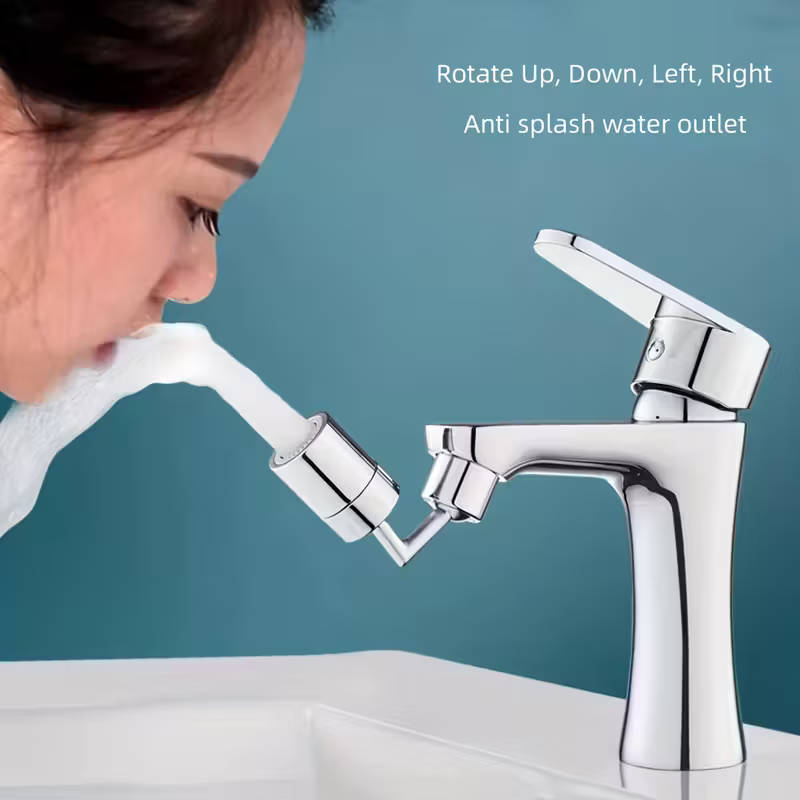 1 piece chrome faucet sink 720 degree rotatable