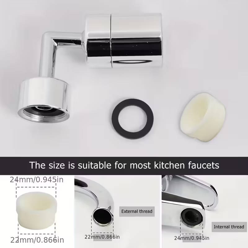 1 piece chrome faucet sink 720 degree rotatable