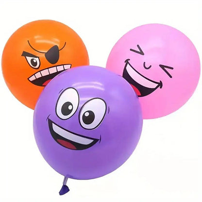 20 colorful latex smiley face balloons