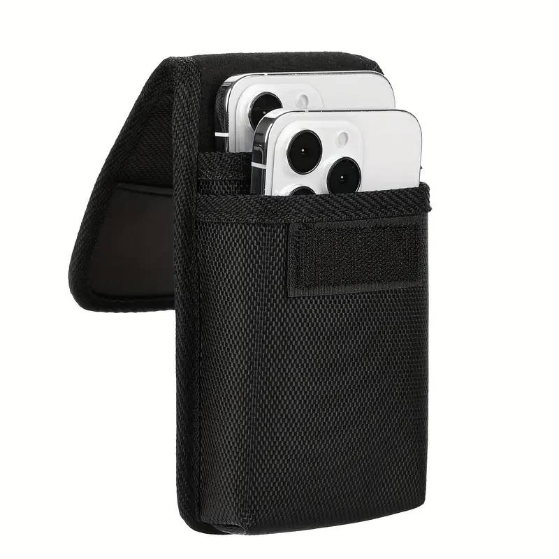 Men's dual pocket faux leather phone case with belt loop, durable, lightweight and versatile