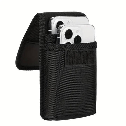 Men's dual pocket faux leather phone case with belt loop, durable, lightweight and versatile