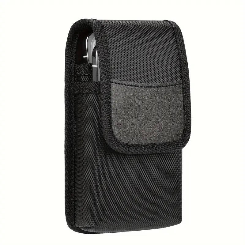Men's dual pocket faux leather phone case with belt loop, durable, lightweight and versatile