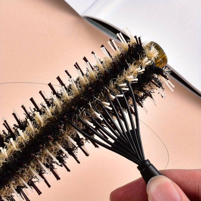 Comb cleaning tool, non-electric comb cleaning claws with hooks, for removing hair from brushes and combs