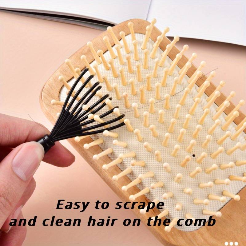 Comb cleaning tool, non-electric comb cleaning claws with hooks, for removing hair from brushes and combs
