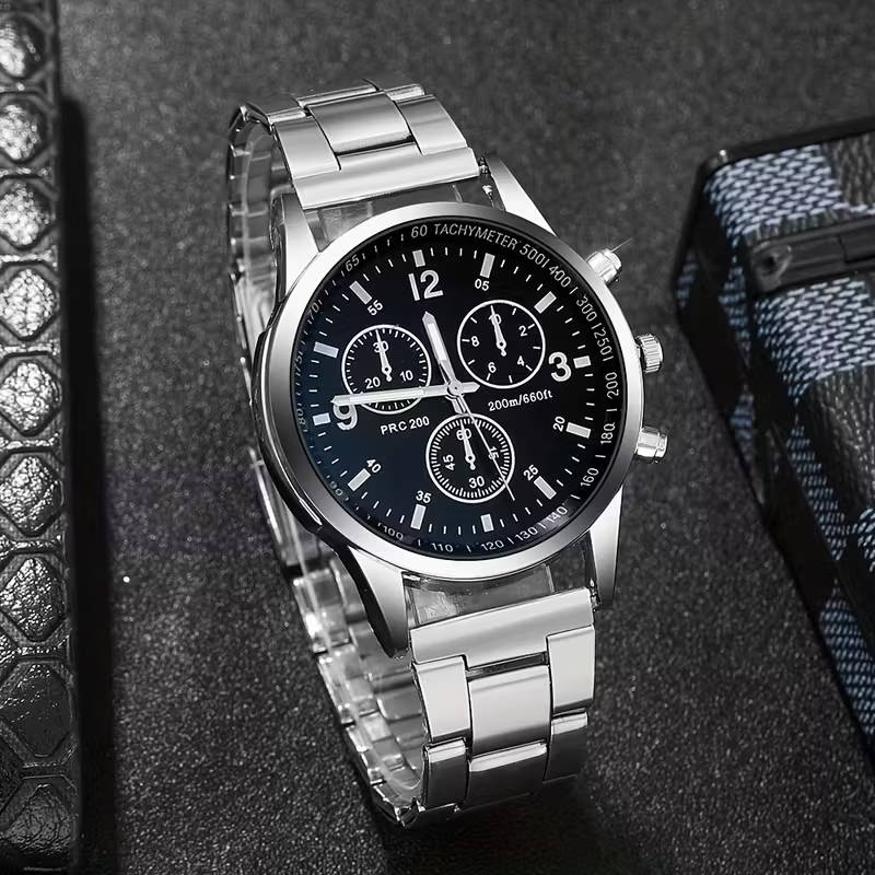 4-piece latest simple and fashionable men's quartz watch set