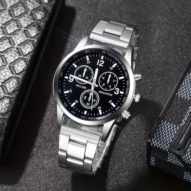 4-piece latest simple and fashionable men's quartz watch set