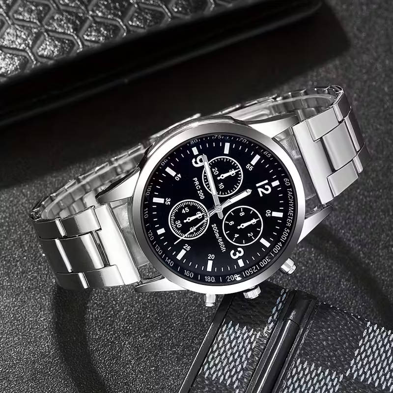 4-piece latest simple and fashionable men's quartz watch set