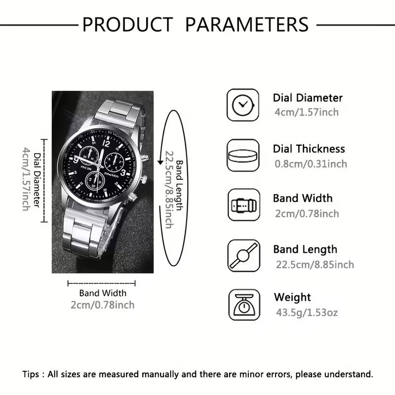 4-piece latest simple and fashionable men's quartz watch set