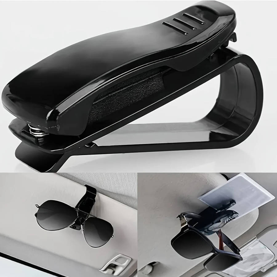 1-pack multifunctional car sun visor with glasses holder, bill and ID card slots, durable ABS material, a must-have