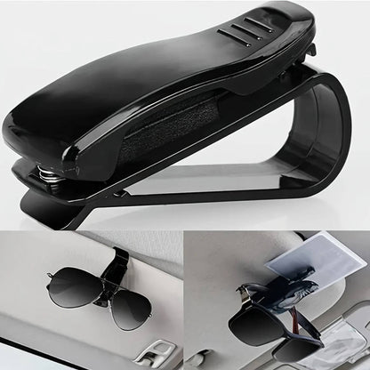 1-pack multifunctional car sun visor with glasses holder, bill and ID card slots, durable ABS material, a must-have