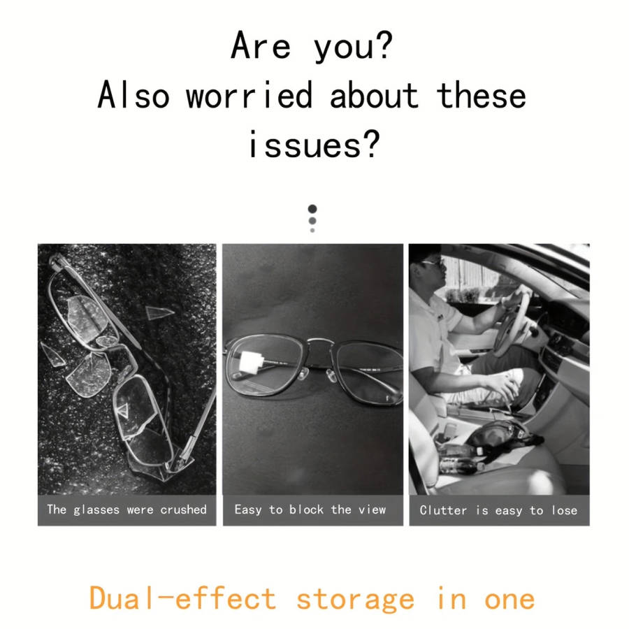 1-pack multifunctional car sun visor with glasses holder, bill and ID card slots, durable ABS material, a must-have