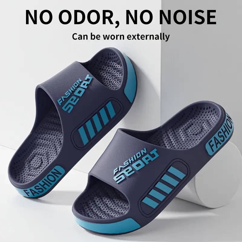 A Pair Of Unisex Stylish Sports Slippers In Blue 5.5-6