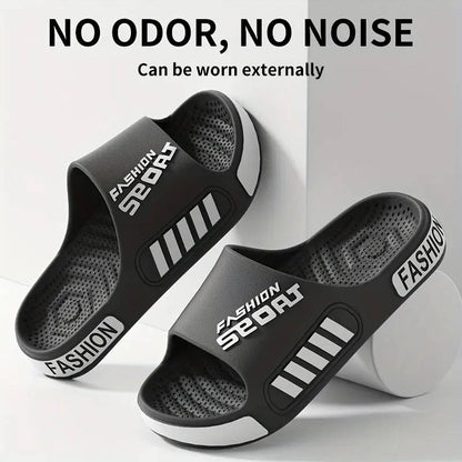 A Pair Of Unisex Stylish Sports Slippers In Blue 5.5-6