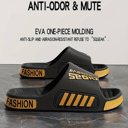A Pair Of Unisex Stylish Sports Slippers In Blue 5.5-6