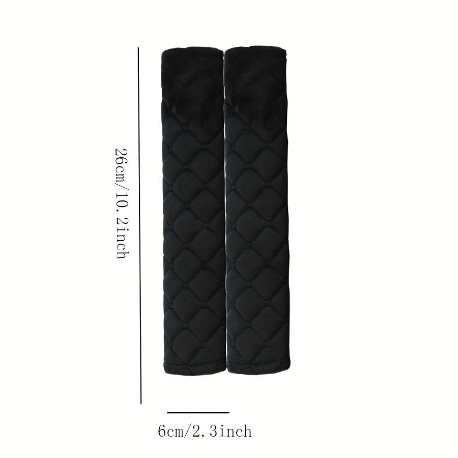 1 Pack Diamond Pattern Plush Car Seat Belt Cover Solid Color Seat Belt Cover Durable Travel Accessory