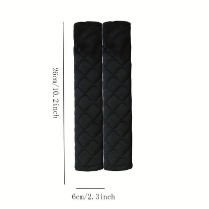 1 Pack Diamond Pattern Plush Car Seat Belt Cover Solid Color Seat Belt Cover Durable Travel Accessory