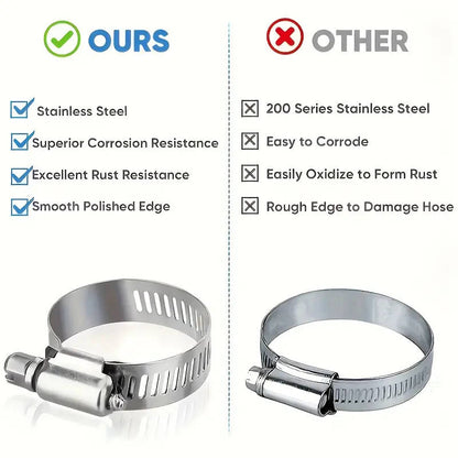 30-piece stainless steel adjustable hose clamp set