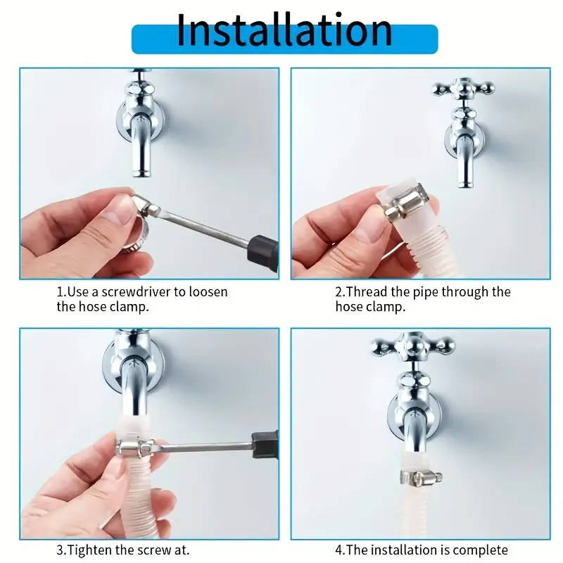 30-piece stainless steel adjustable hose clamp set
