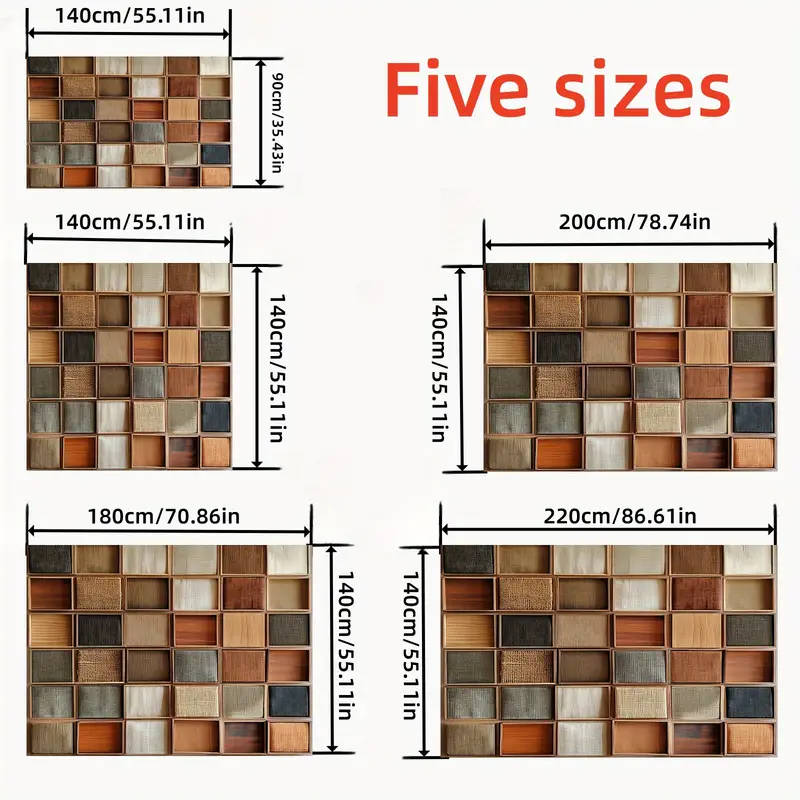 1 high quality irregular geometric wood grain and pattern tablecloth 90*140cm