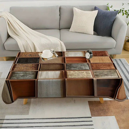 1 high quality irregular geometric wood grain and pattern tablecloth 90*140cm