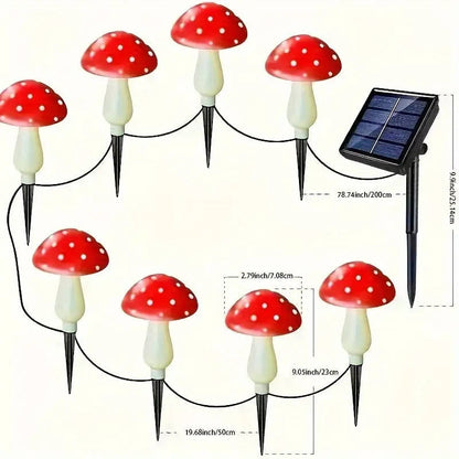 8 solar mushroom lights