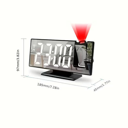 180° Adjustable LED Projection Alarm Clock White